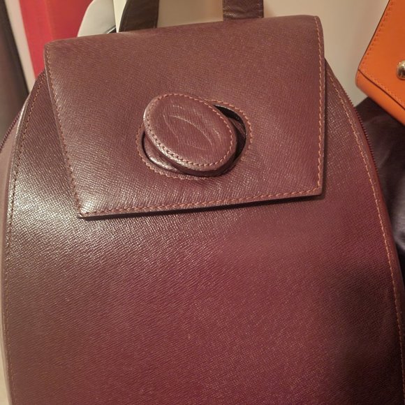Cartier Must De Cartier Bordeaux leather Backpack Should - Picture 1 of 7